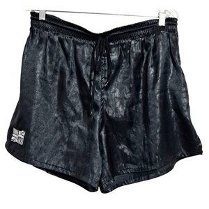 Union Jacks Metallic Black Athletic‎ Shorts Casual Sportswear